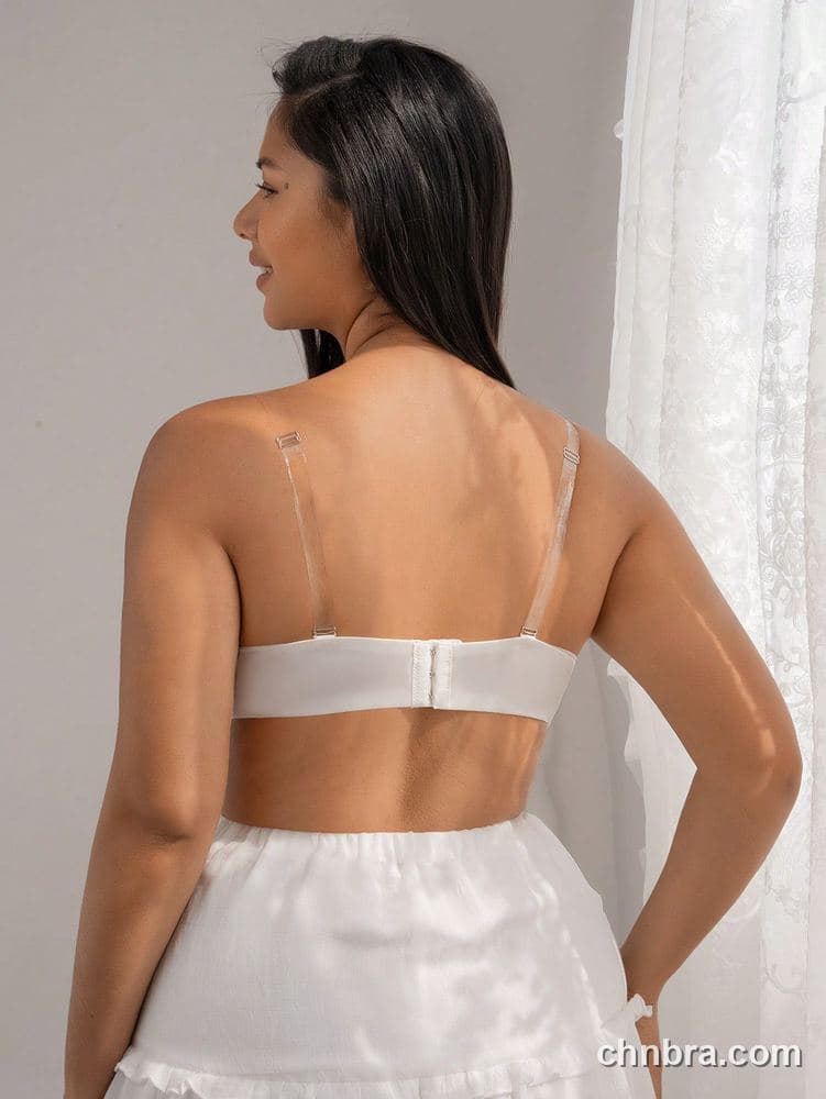Wholesale Plus Size White Honeycomb-Texture Deep Plunge Halter Push-Up Bra – Direct Factory 2