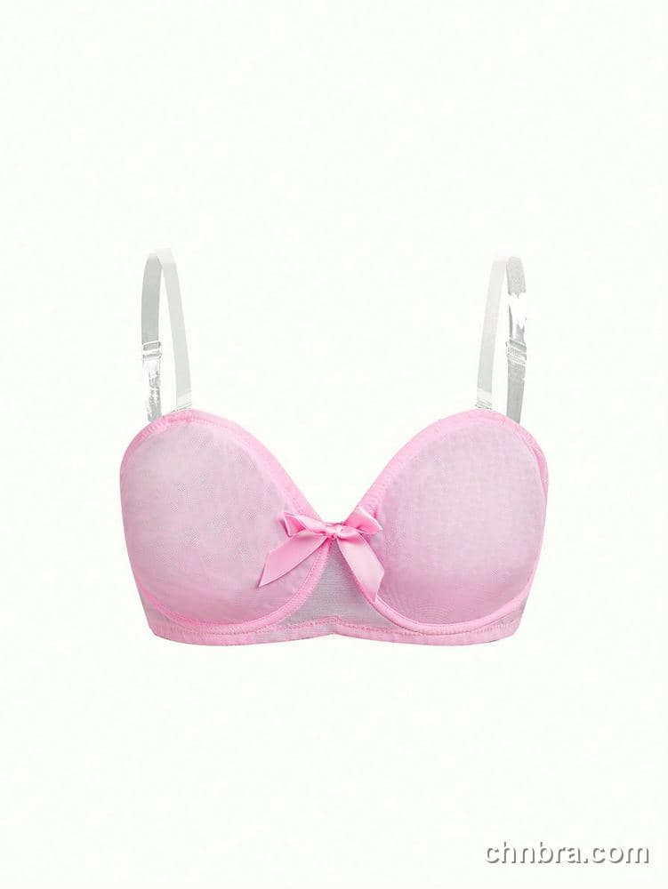 Plus Size Pink Sheer Mesh Multiway Bra – OEM / ODM Lingerie Manufacturer