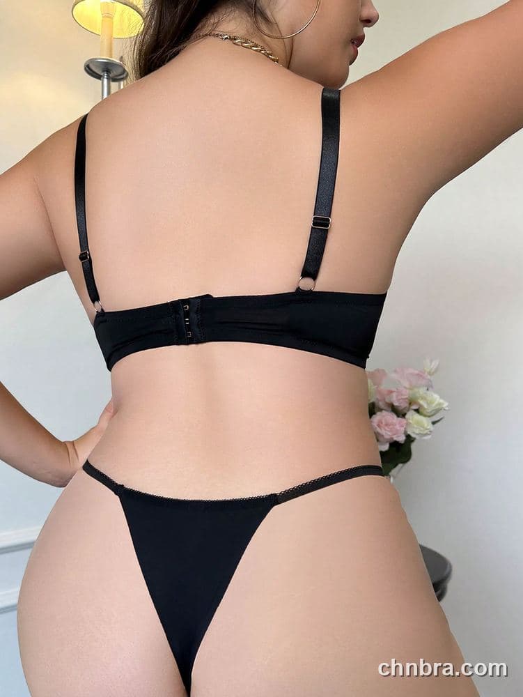 Wholesale Plus Size Solid Black Satin G-String Thong – Direct Factory 2