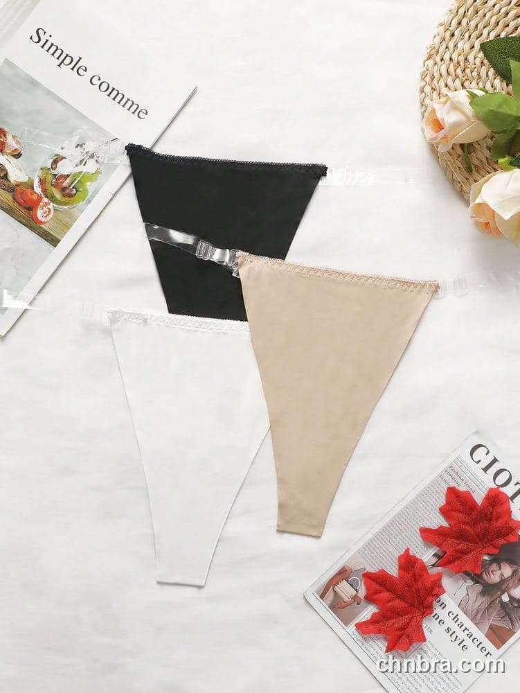 Plus Size Invisible Clear-Strap Thong 3-Pack – OEM / ODM Panty Manufacturer