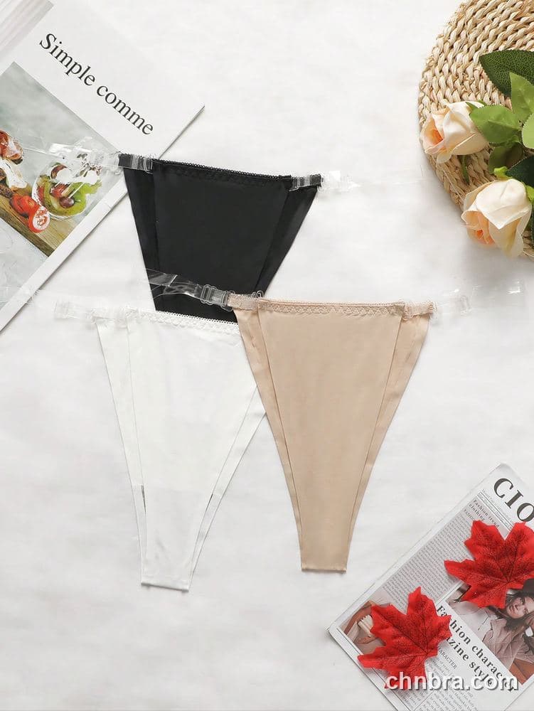 Plus Size Invisible Clear-Strap Thong 3-Pack – OEM / ODM Panty Manufacturer 2