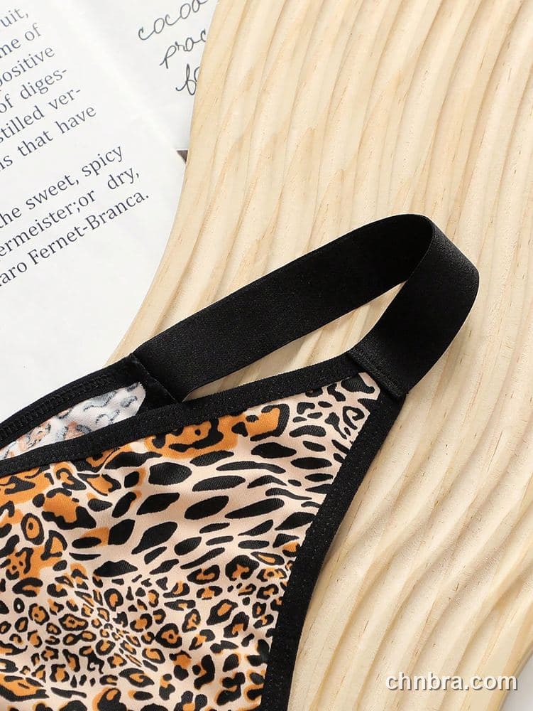 Plus Size Leopard Print String Thong – Wholesale Panties Manufacturing Factory 3
