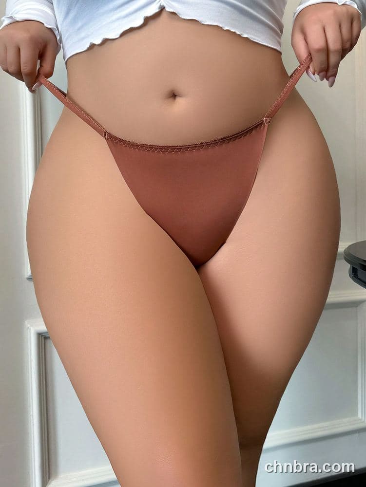 Plus Size Solid Rust Satin G-String Thong – Bulk Wholesale, Lingerie Supplier 3