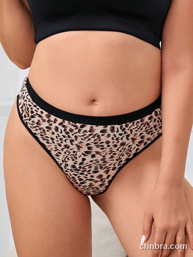 Plus Size Leopard Print Brief – Bulk Wholesale, Lingerie Supplier 3