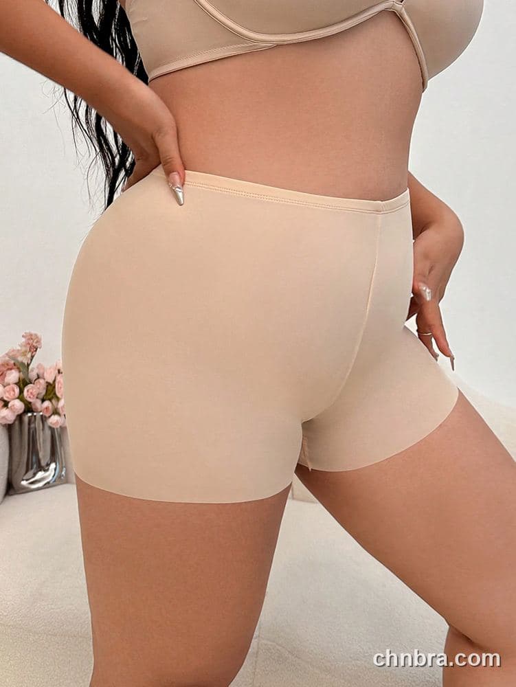Plus Size Solid Black Ice-Silk Seamless Boyshort – OEM / ODM Panty Manufacturer 6