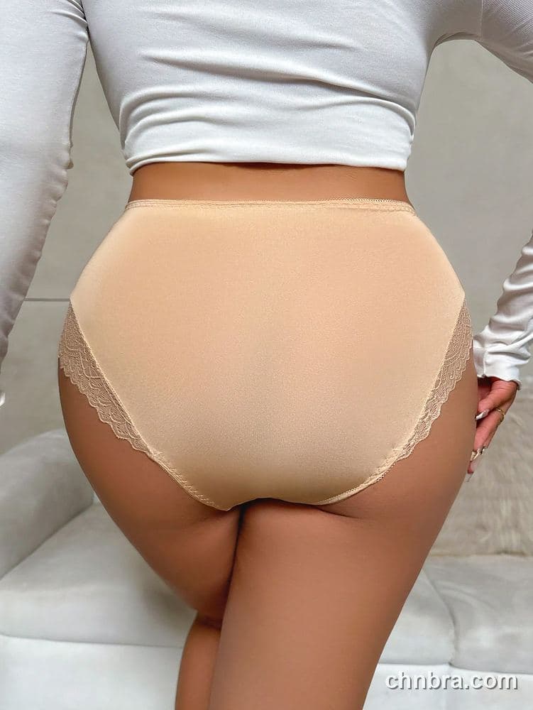 Plus Size Solid Black Crochet Lace High-Waist Brief – Wholesale Panties Manufacturing Factory 12