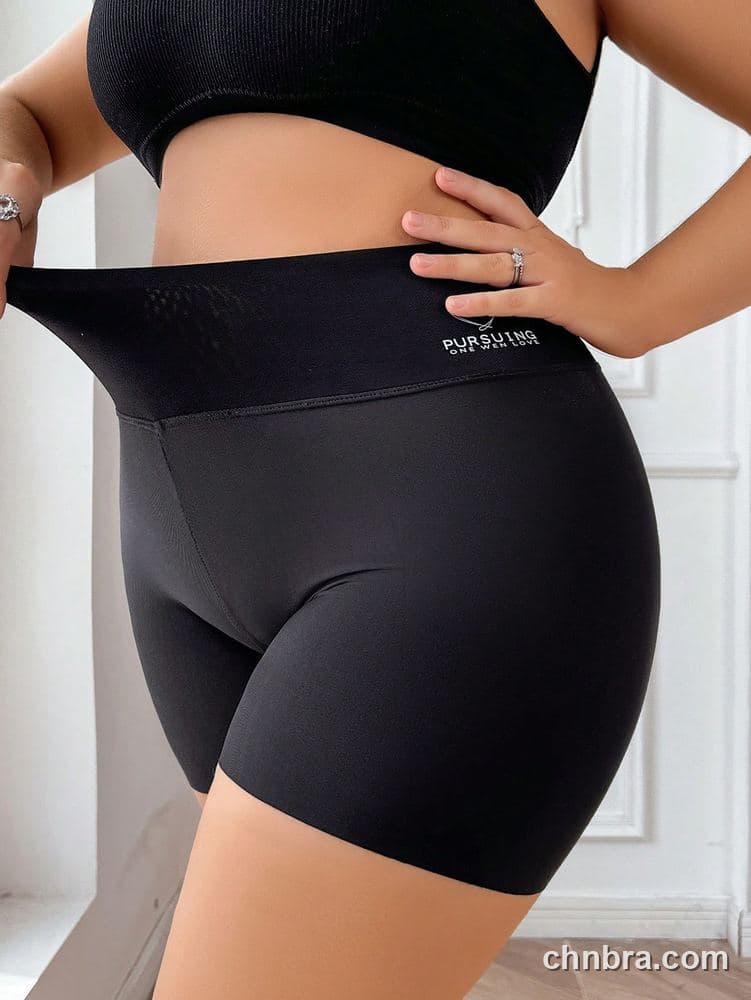 Plus Size Solid Black High-Waist Tummy-Control Short – Bulk Wholesale, Lingerie Supplier 4