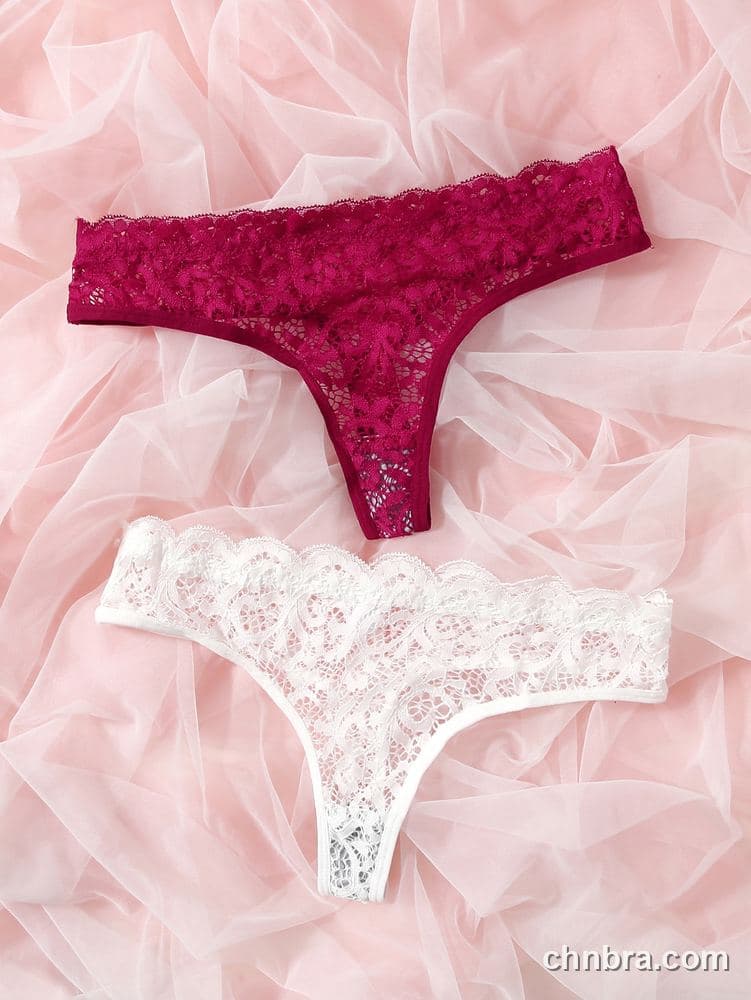 Women's Black Floral Lace Thong Panties – OEM / ODM Underwear Manufacturer 8