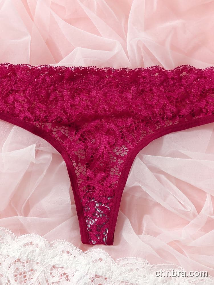 Women's Black Floral Lace Thong Panties – OEM / ODM Underwear Manufacturer 9