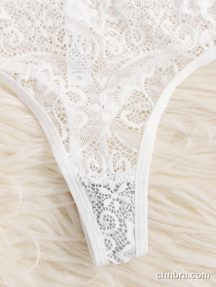 Women's Black Eyelash Lace Thong – Wholesale Panties Manufacturing Factory 3