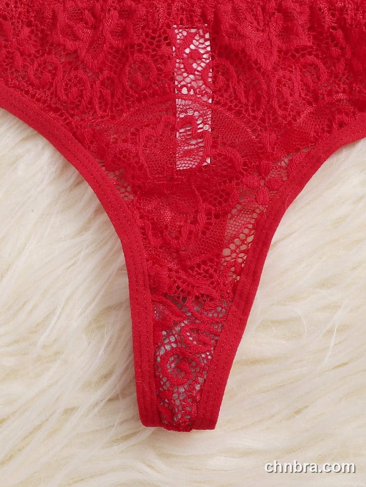 Women's Black Eyelash Lace Thong – Wholesale Panties Manufacturing Factory 4