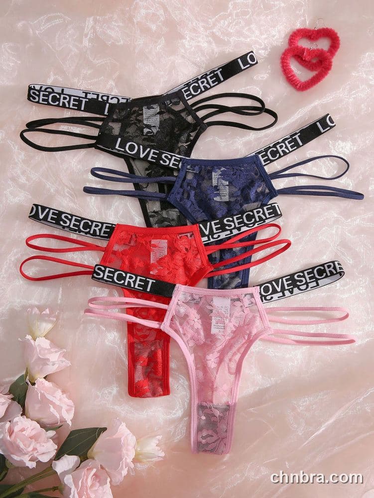 Logo-Band Strappy Lace Thong – Bulk Wholesale, Lingerie Supplier