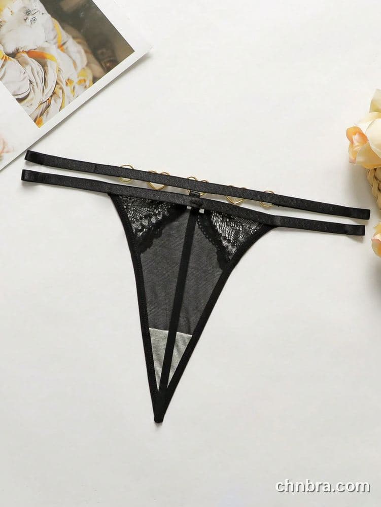 Women's Black Sheer Mesh G-String – Wholesale Panties Manufacturing Factory 2