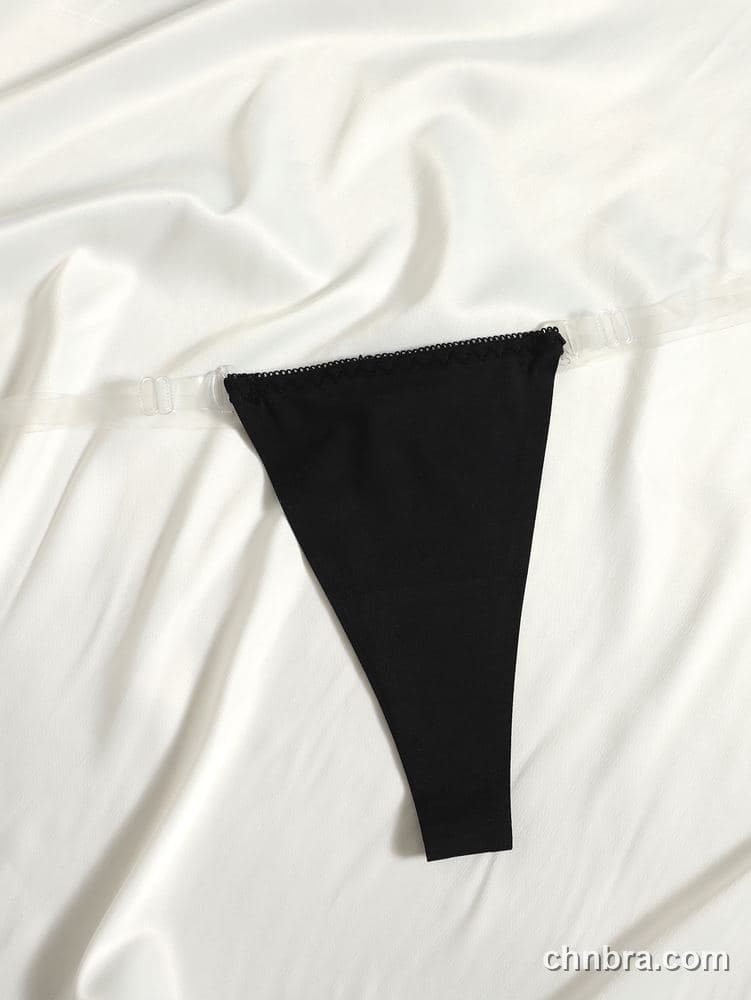 Black Seamless G-String Panties – Factory Wholesale, Nylon Blend 3
