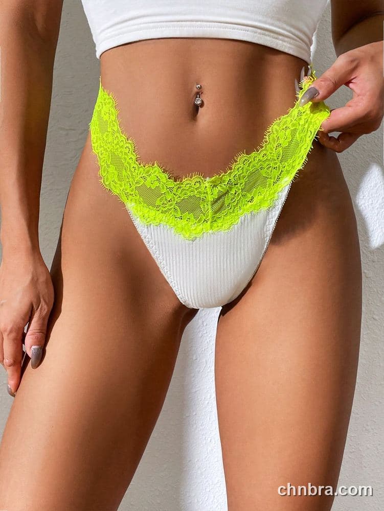 Women's Neon Eyelash Lace Trim Thong Panties – OEM / ODM Underwear Manufacturer 14