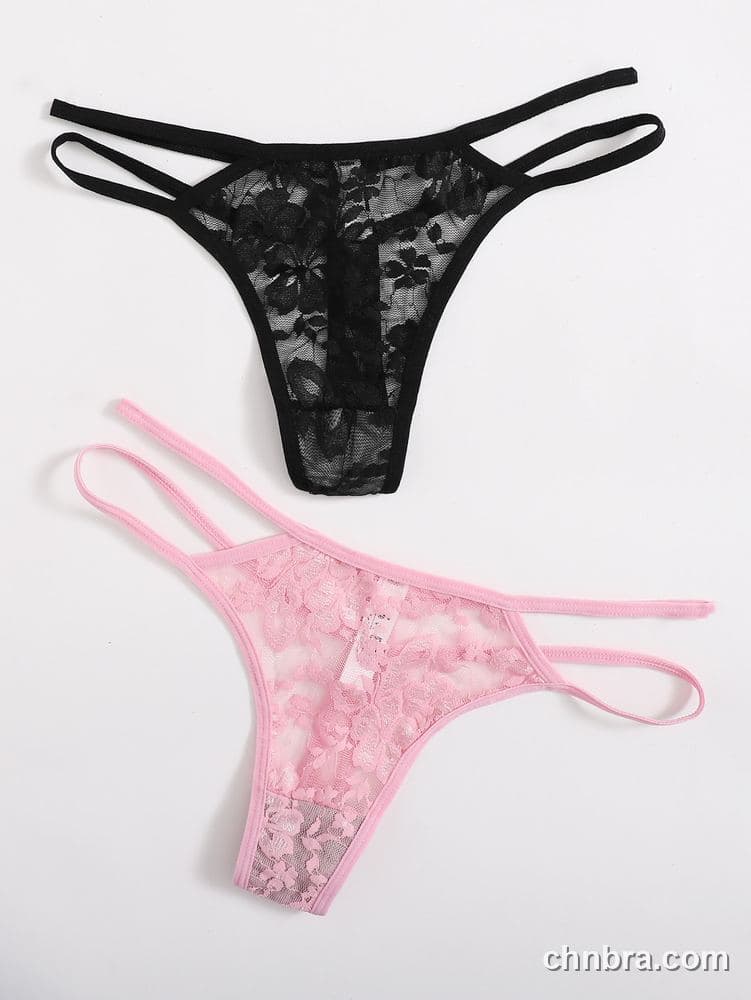 Women's Black Floral Lace G-String – Wholesale Panties Manufacturing Factory 5