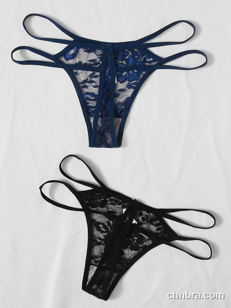 Women's Black Floral Lace G-String – Wholesale Panties Manufacturing Factory 7
