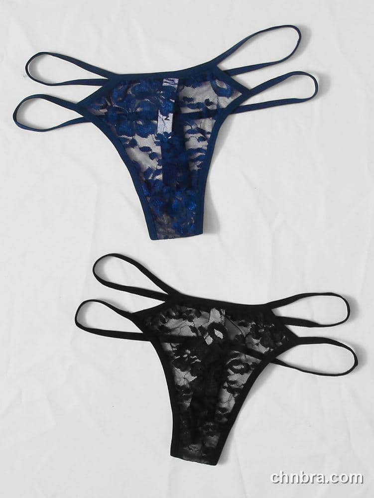 Women's Black Floral Lace G-String – Wholesale Panties Manufacturing Factory 8