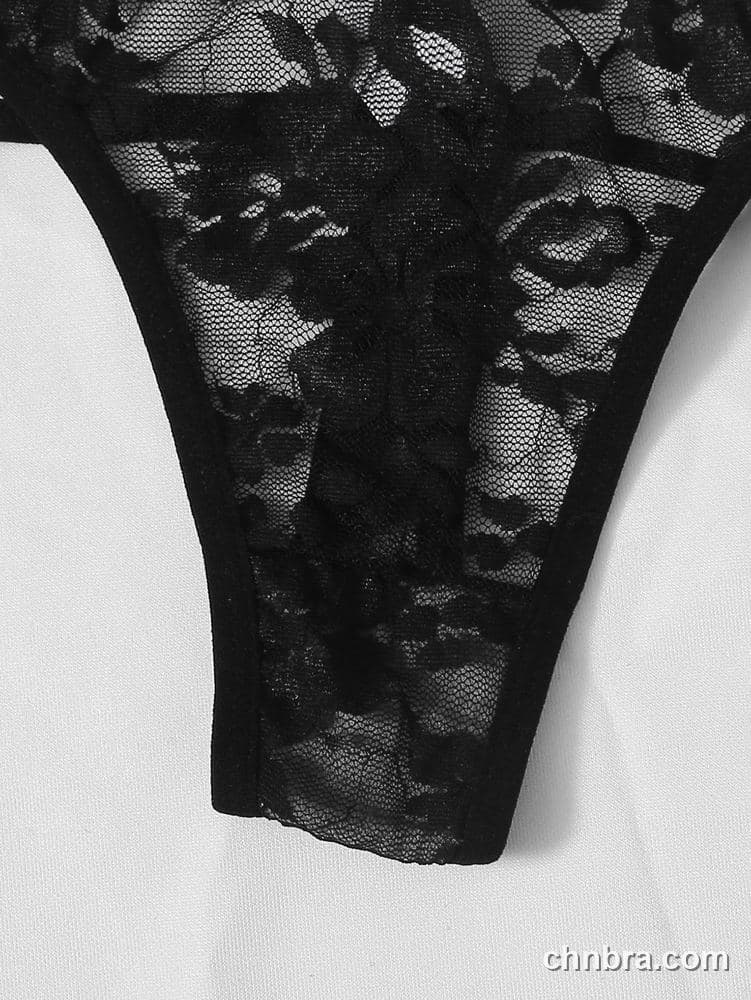 Women's Black Floral Lace G-String – Wholesale Panties Manufacturing Factory 9