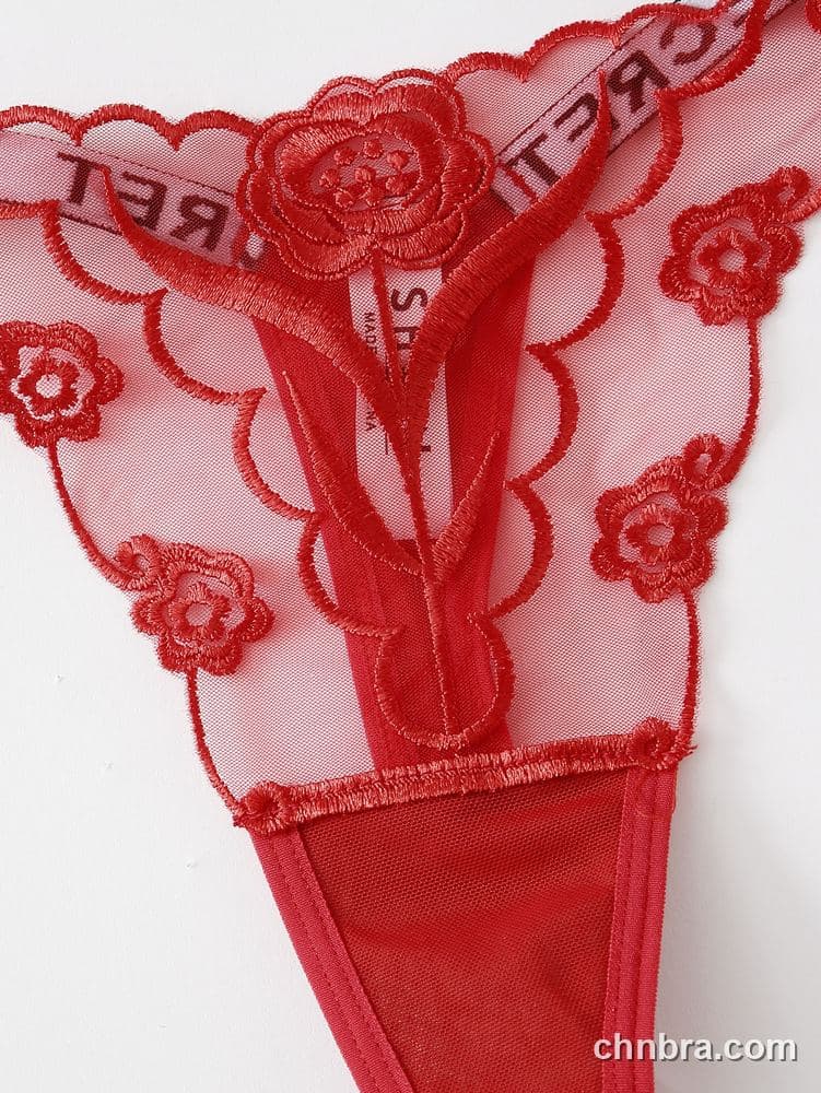 Custom Black Rose-Applique Sheer G-String Panties – Wholesale Direct from Factory 5