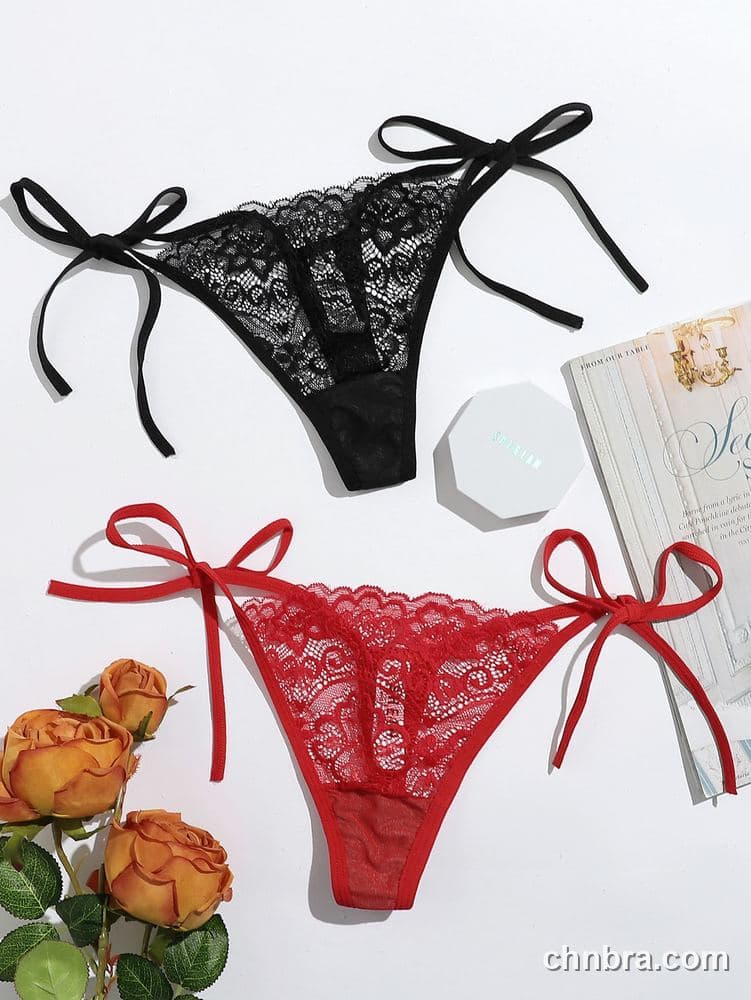 Black Side-Tie Lace Thong – Bulk Wholesale, Lingerie Supplier