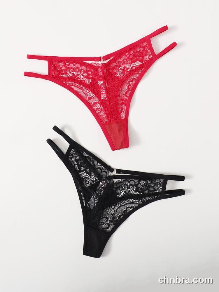 Women's Red Floral Lace Cheeky Thong Panties – OEM / ODM Underwear Manufacturer 3