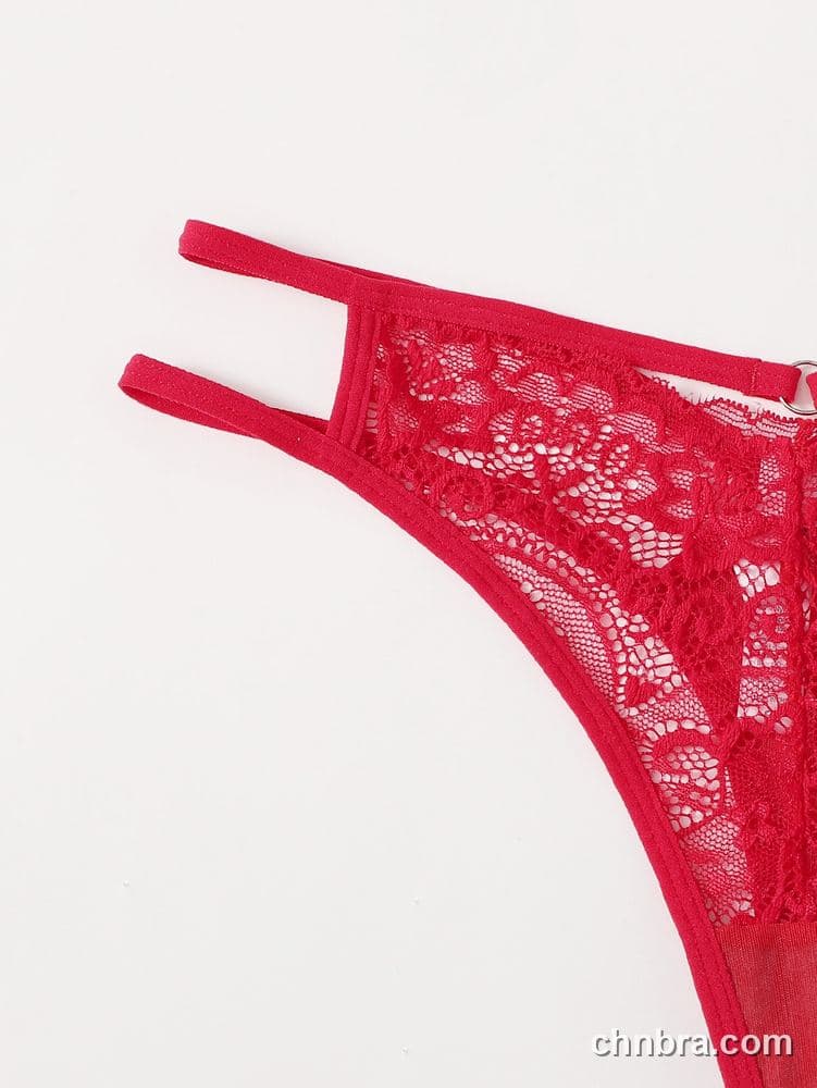 Women's Red Floral Lace Cheeky Thong Panties – OEM / ODM Underwear Manufacturer 5
