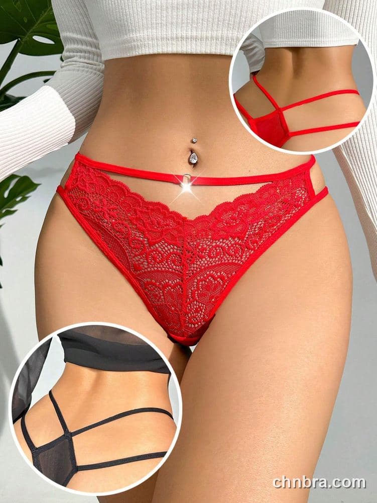 Women's Red Floral Lace Cheeky Thong Panties – OEM / ODM Underwear Manufacturer 8