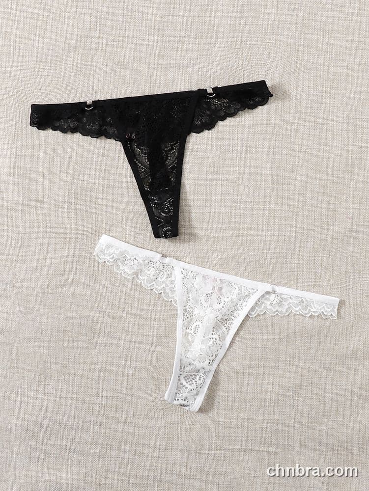 Women's Black Scallop Lace G-String – Wholesale Panties Manufacturing Factory 11