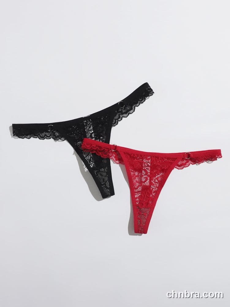 Women's Black Scallop Lace G-String – Wholesale Panties Manufacturing Factory 4