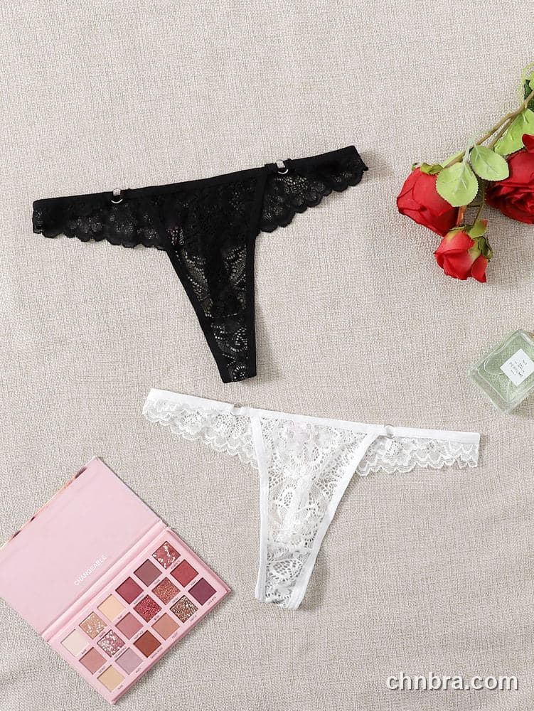 Women's Black Scallop Lace G-String – Wholesale Panties Manufacturing Factory 7