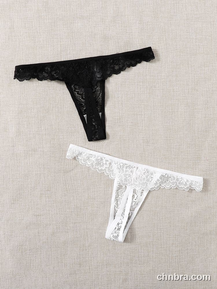 Women's Black Scallop Lace G-String – Wholesale Panties Manufacturing Factory 8