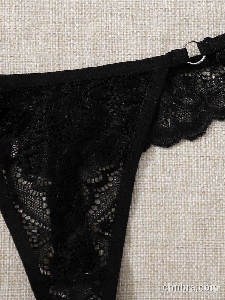 Women's Black Scallop Lace G-String – Wholesale Panties Manufacturing Factory 9
