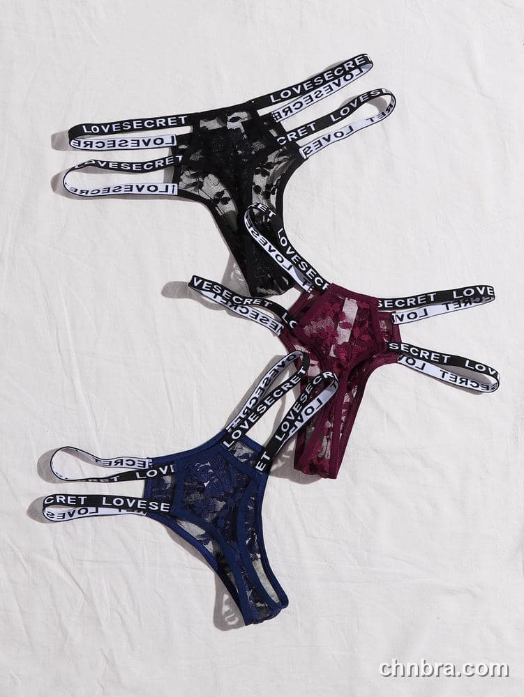 Custom Logo-Band Lace Thong Panties – Wholesale Direct from Factory 2