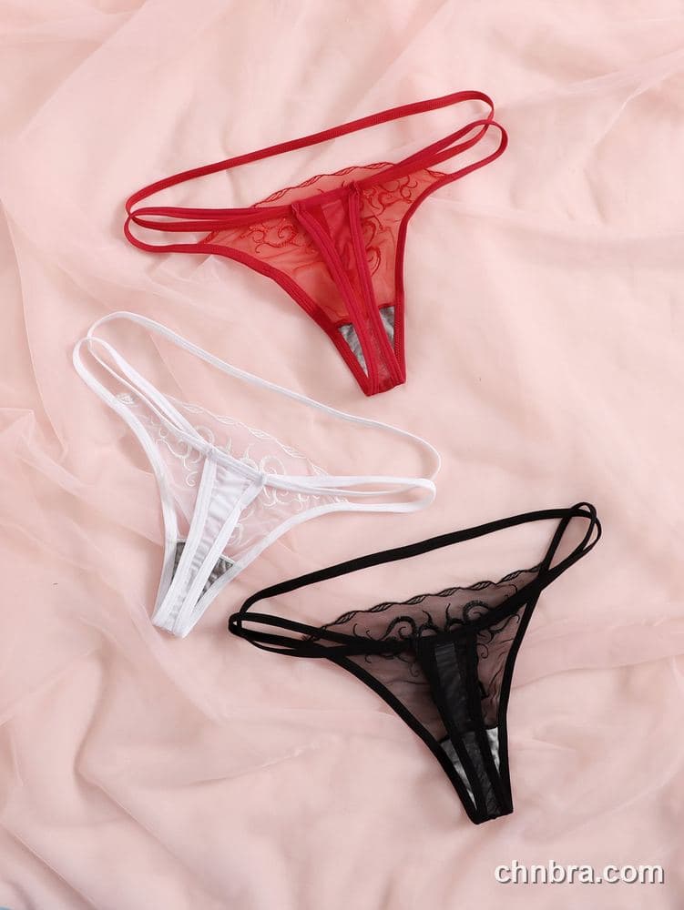 Black Swirl-Embroidered Sheer G-String – Bulk Wholesale, Lingerie Supplier 2