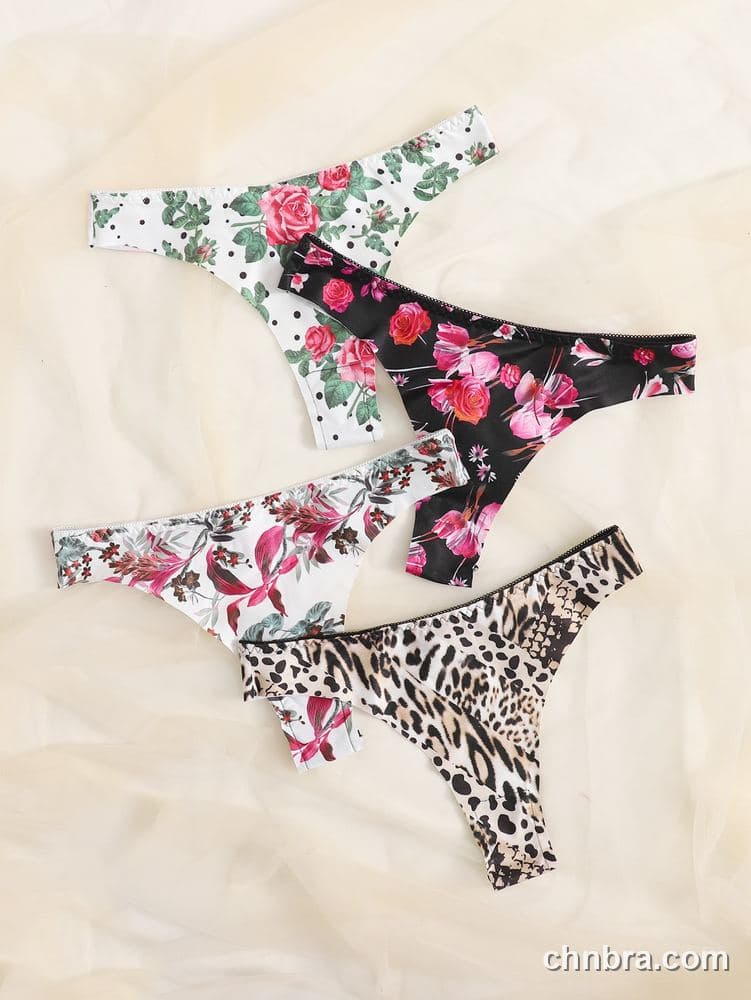 Wholesale Women's Seamless Printed Thong 4-Pack – Direct Factory 5