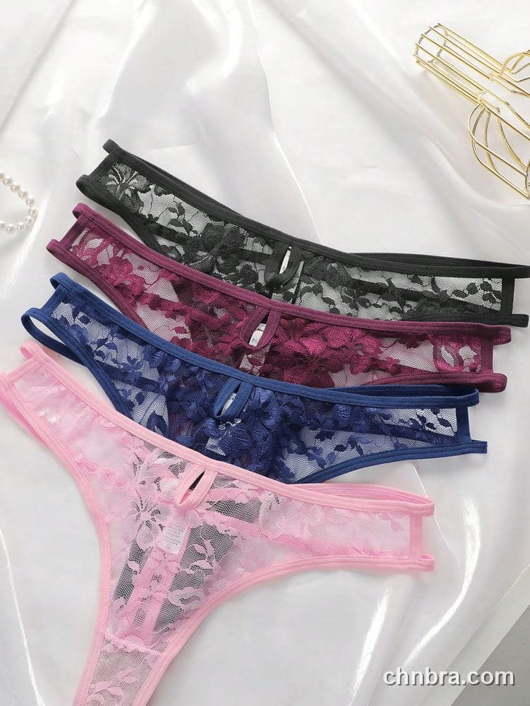 Women's Floral Lace Thong 4-Pack Panties – OEM / ODM Underwear Manufacturer 3