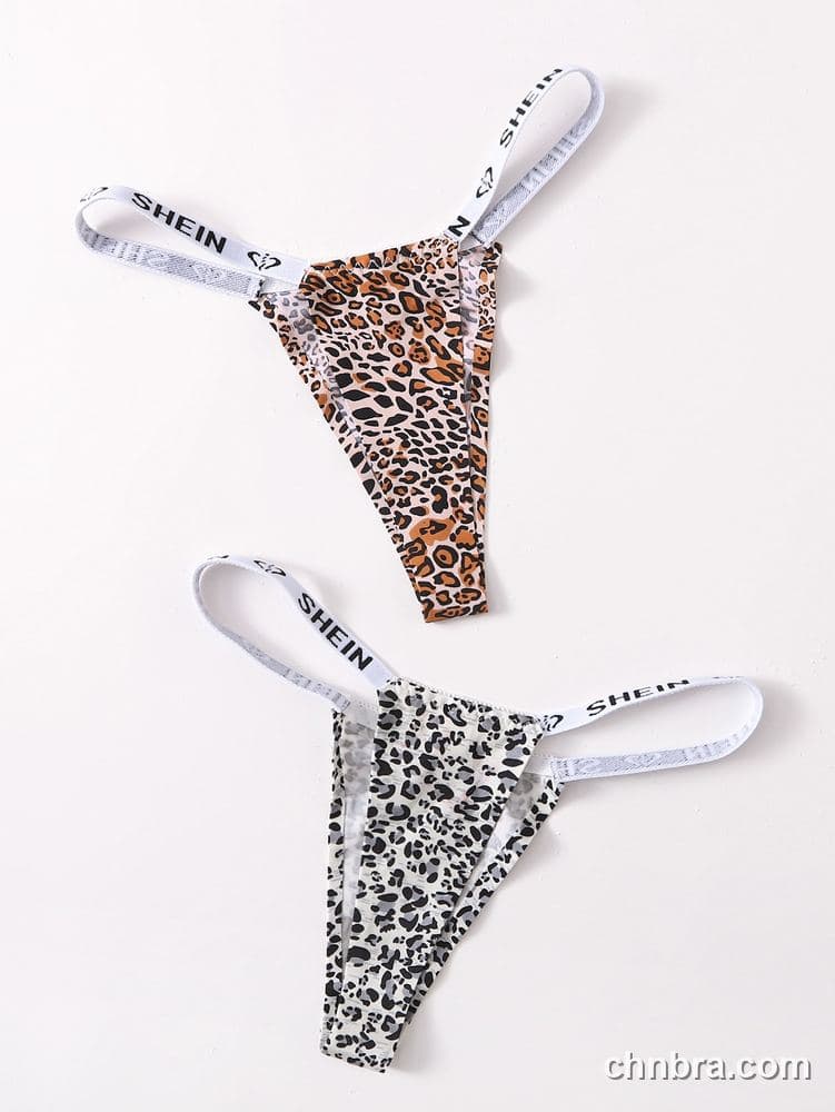 Leopard Print Thong Panties – Factory Wholesale, Nylon Blend 2