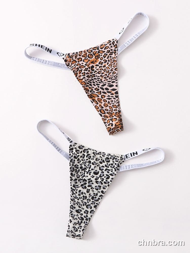 Leopard Print Thong Panties – Factory Wholesale, Nylon Blend 3