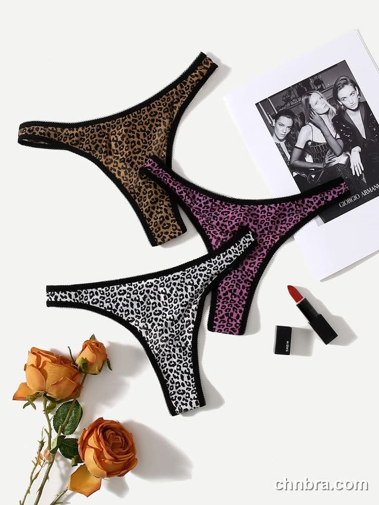 Women's Leopard Print Seamless Thong 3-Pack – Wholesale Panties Manufacturing Factory