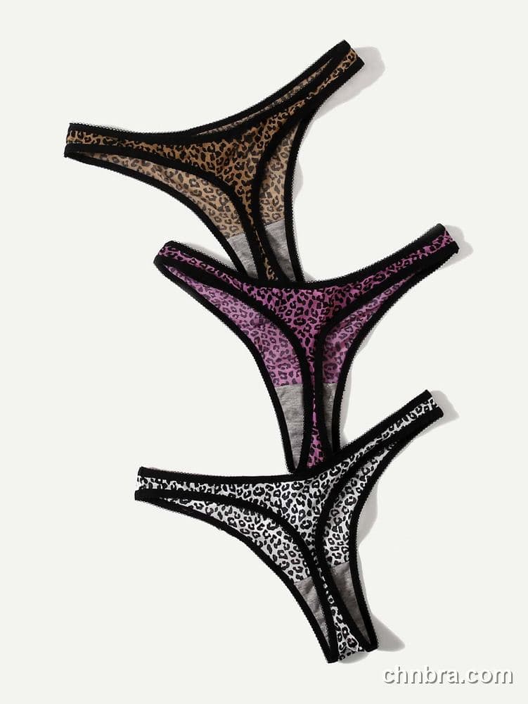 Women's Leopard Print Seamless Thong 3-Pack – Wholesale Panties Manufacturing Factory 2