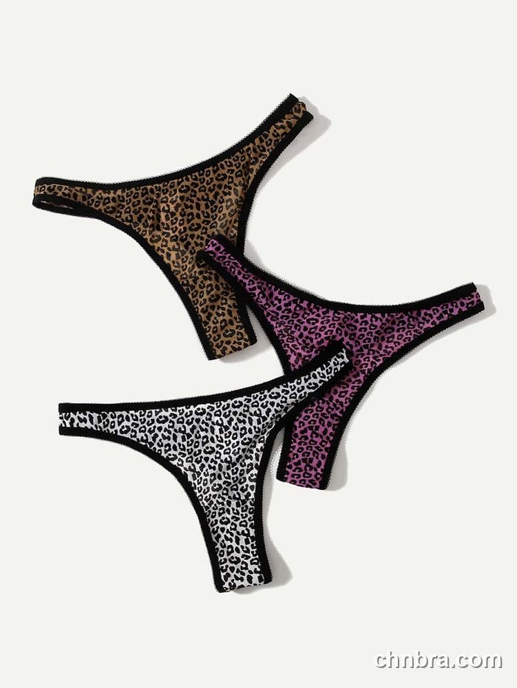 Women's Leopard Print Seamless Thong 3-Pack – Wholesale Panties Manufacturing Factory 3