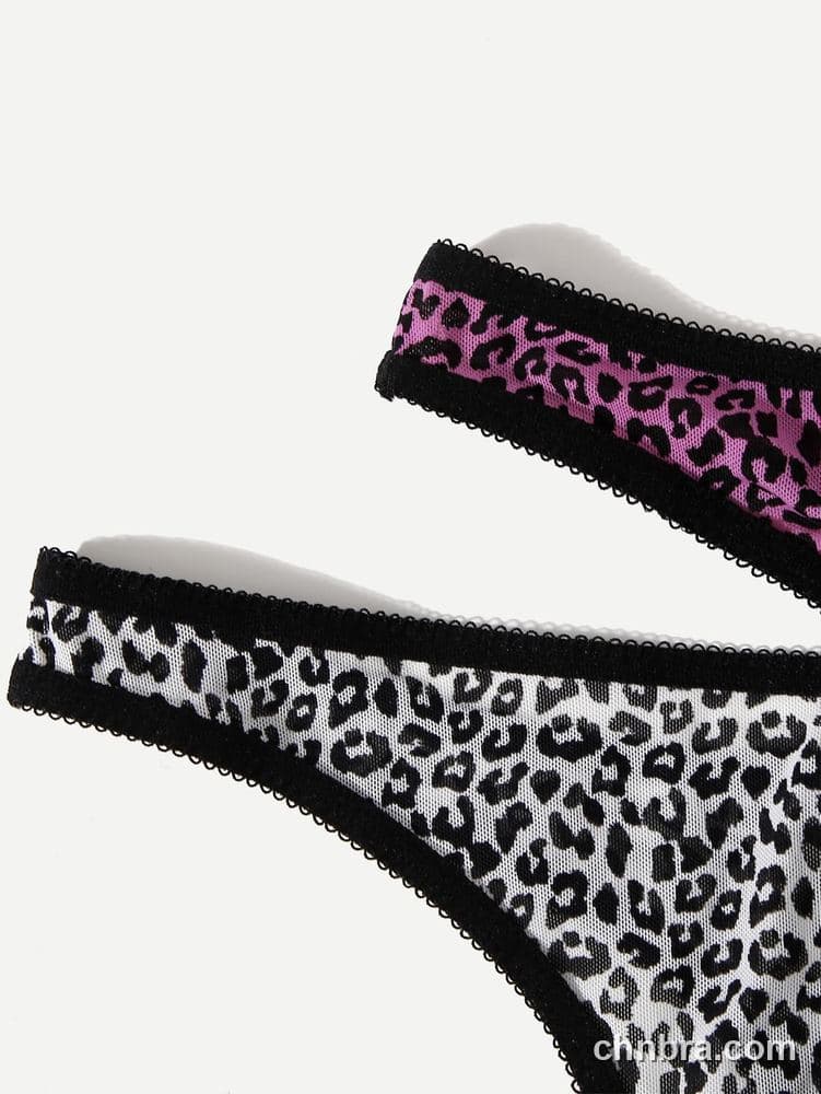 Women's Leopard Print Seamless Thong 3-Pack – Wholesale Panties Manufacturing Factory 4