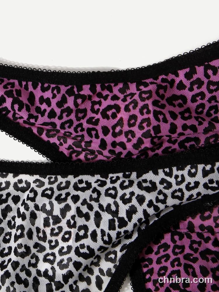 Women's Leopard Print Seamless Thong 3-Pack – Wholesale Panties Manufacturing Factory 5