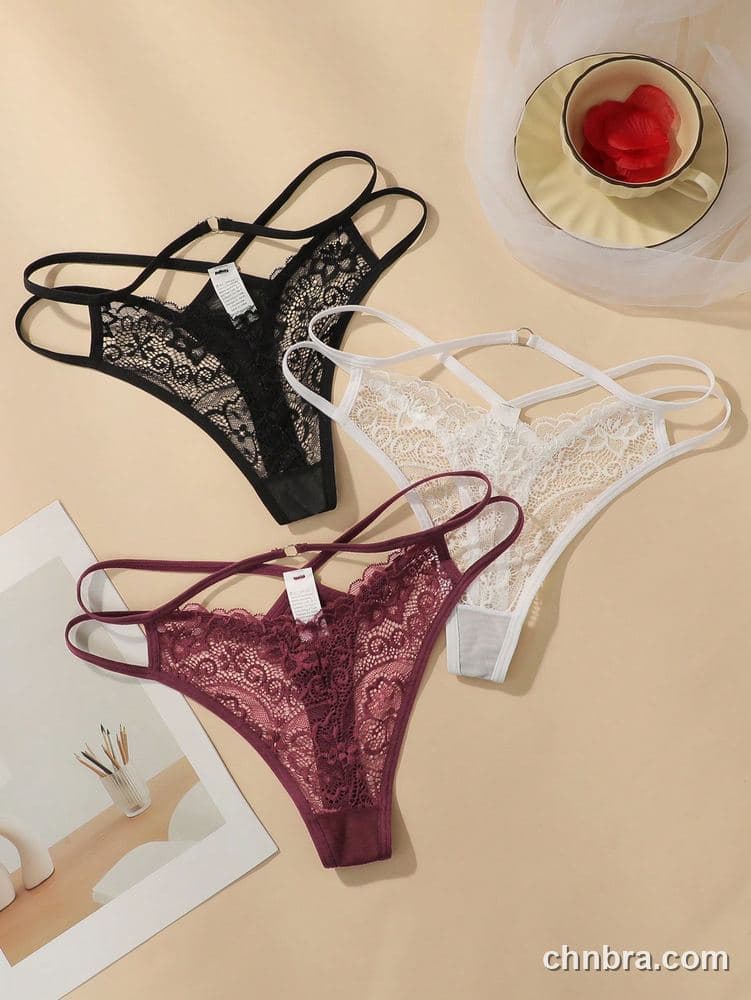 Black Floral Lace Strappy Thong – Bulk Wholesale, Lingerie Supplier 13