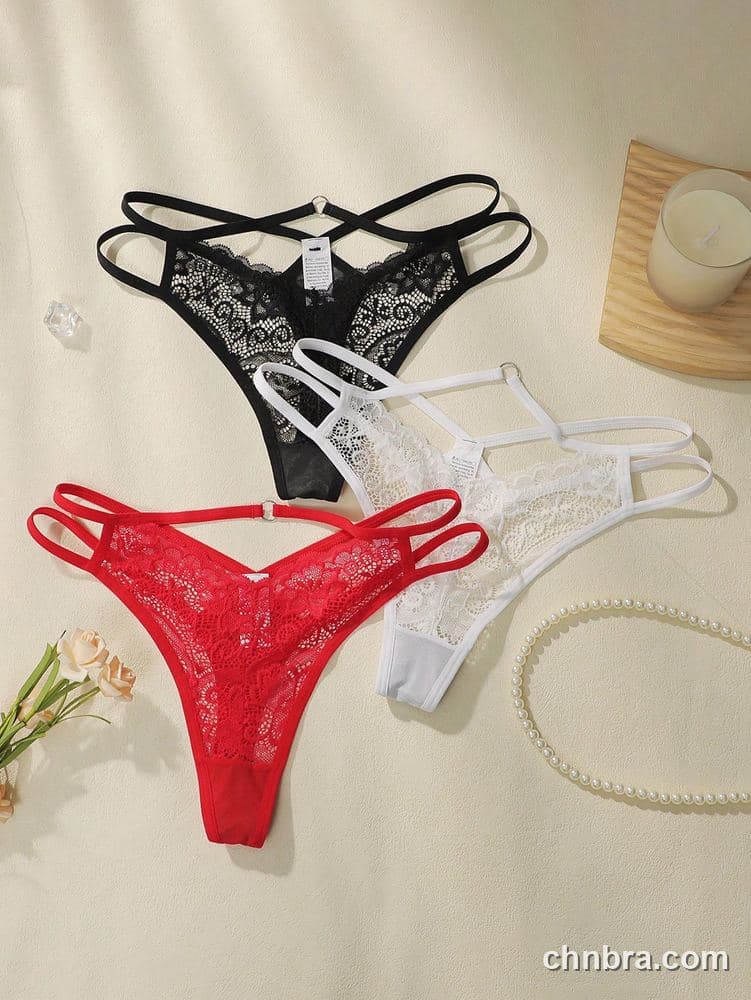 Black Floral Lace Strappy Thong – Bulk Wholesale, Lingerie Supplier 37