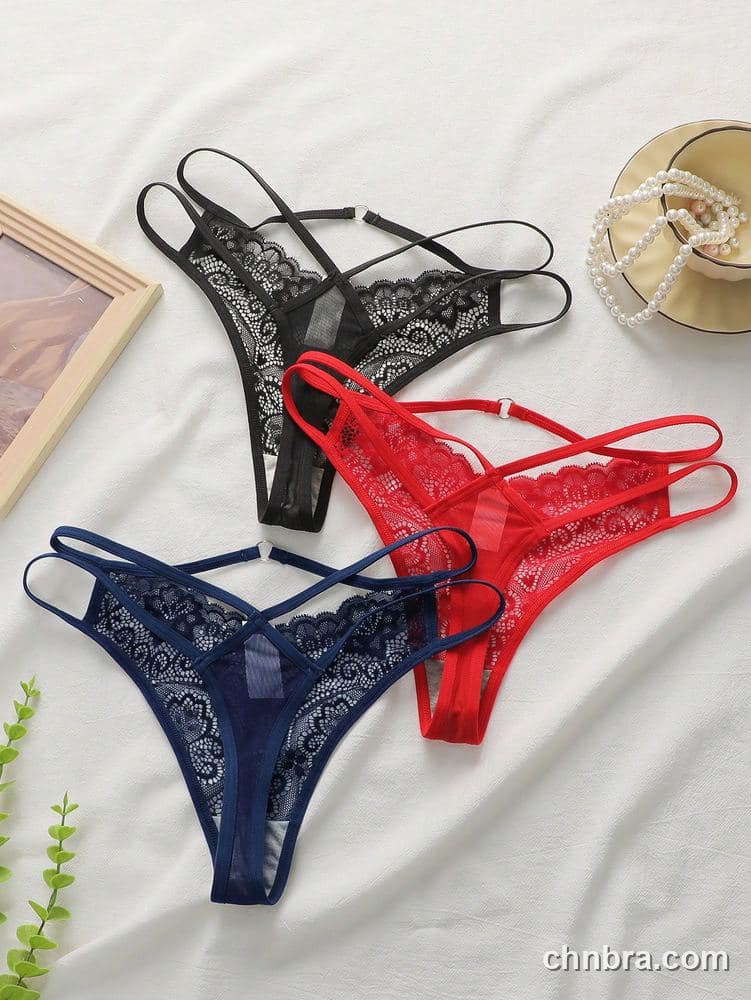 Black Floral Lace Strappy Thong – Bulk Wholesale, Lingerie Supplier 8