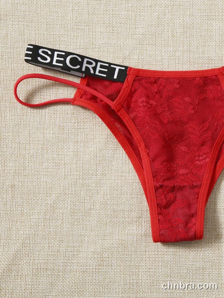 Wholesale Women's Black Logo-Band Lace Thong – Direct Factory 3