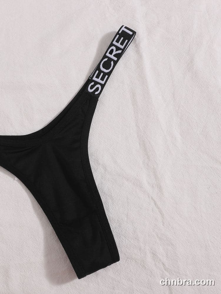 Black Seamless Thong 5-Pack Panties – Factory Wholesale, Nylon Blend 3