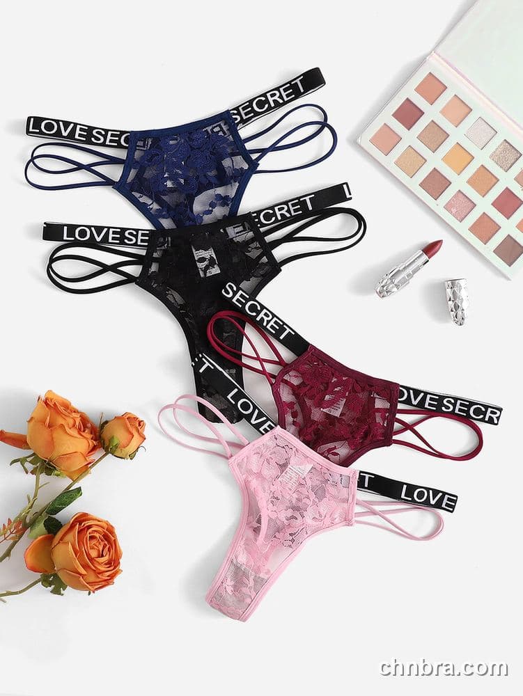 Women's Floral Lace Thong 4-Pack – Wholesale Panties Manufacturing Factory